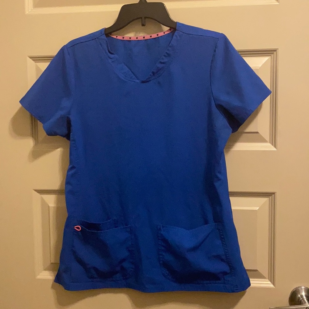 HeartSoul Blue Scrub Top